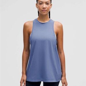 Lululemon Long Cotton Crewneck Tank Top Water Drop 10/12